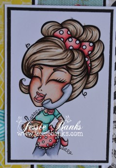 Telephone girl close up