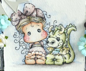 Tilda with Dexter dragon close up