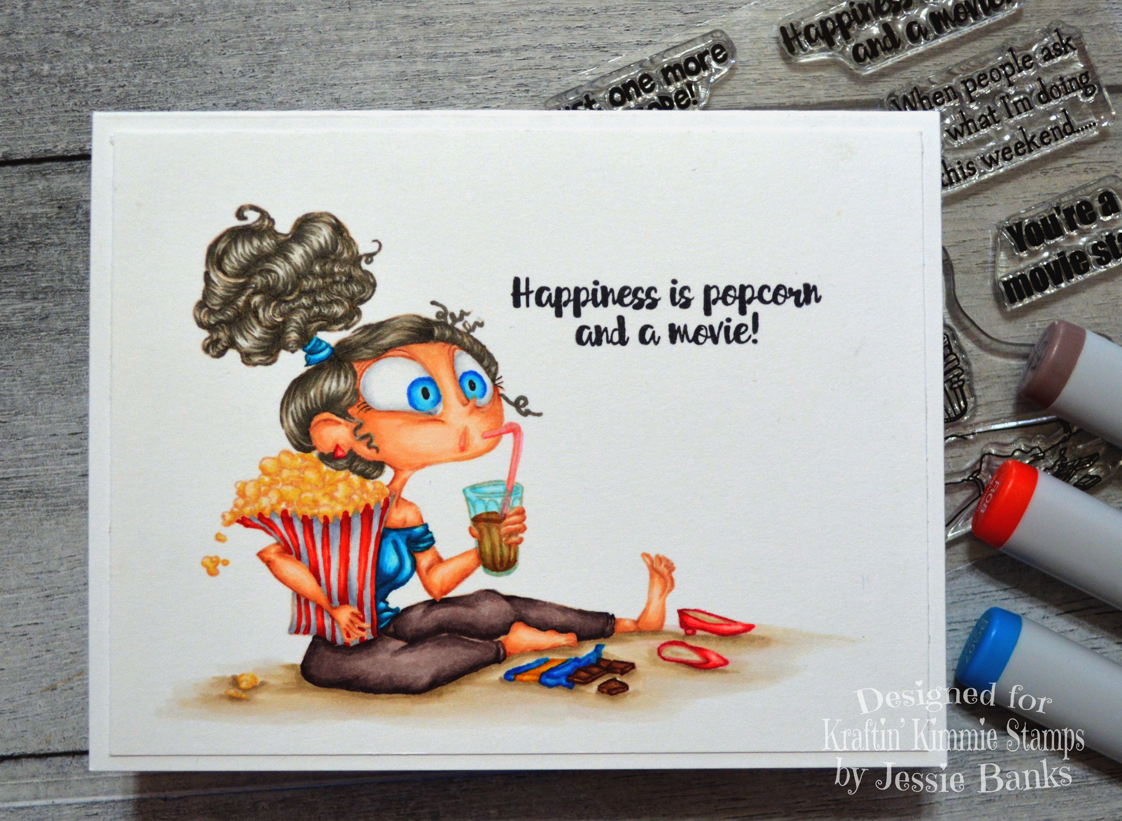 Kraftin Kimmie Stamps - Bufft Bingewatcher - Jessie Banks