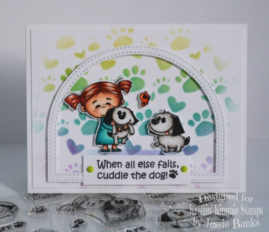 Kraftin Kimmie Stamps - Cuddles The Puppy - Jessie Banks