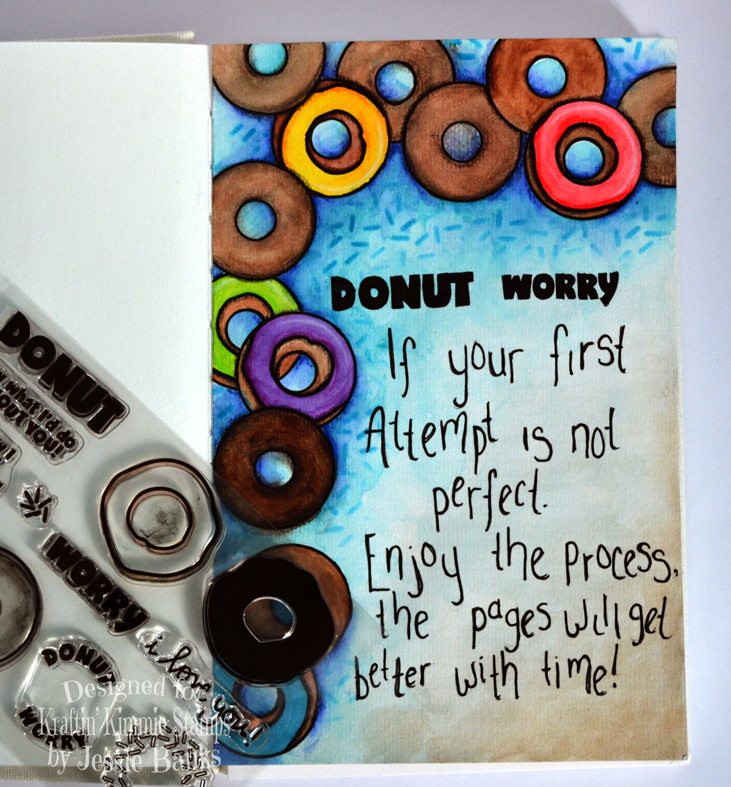 Kraftin Kimmie Stamps - Donut Worry - Jessie Banks